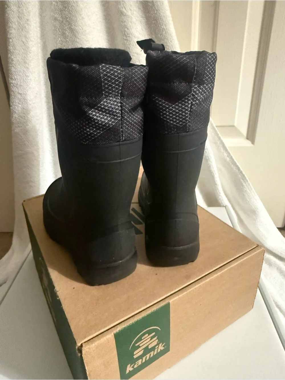 Kamik Black Kids' Waterproof Snow Boots with Toggle Cuff